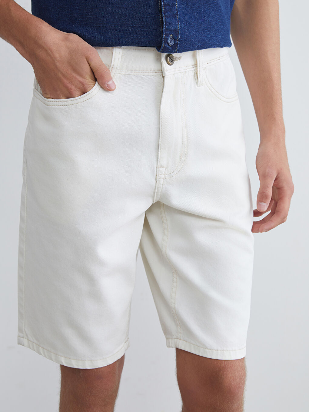 LCW Jeans Standard Fit Men's Denim Shorts -S5RE67Z8-DBD