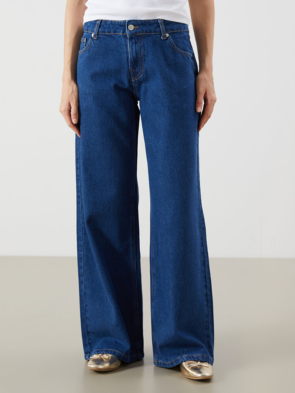 Jean Jambe Large pour Femmes-1