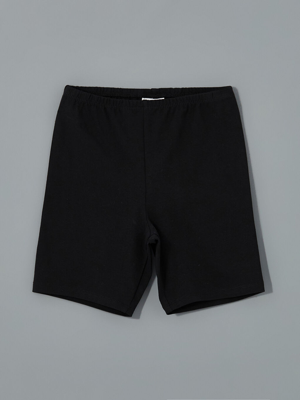 Beyaz Beli Lastikli Kız Çocuk Kısa Tayt 2'li-1