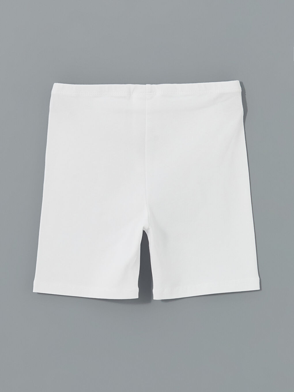 Beyaz Beli Lastikli Kız Çocuk Kısa Tayt 2'li-7