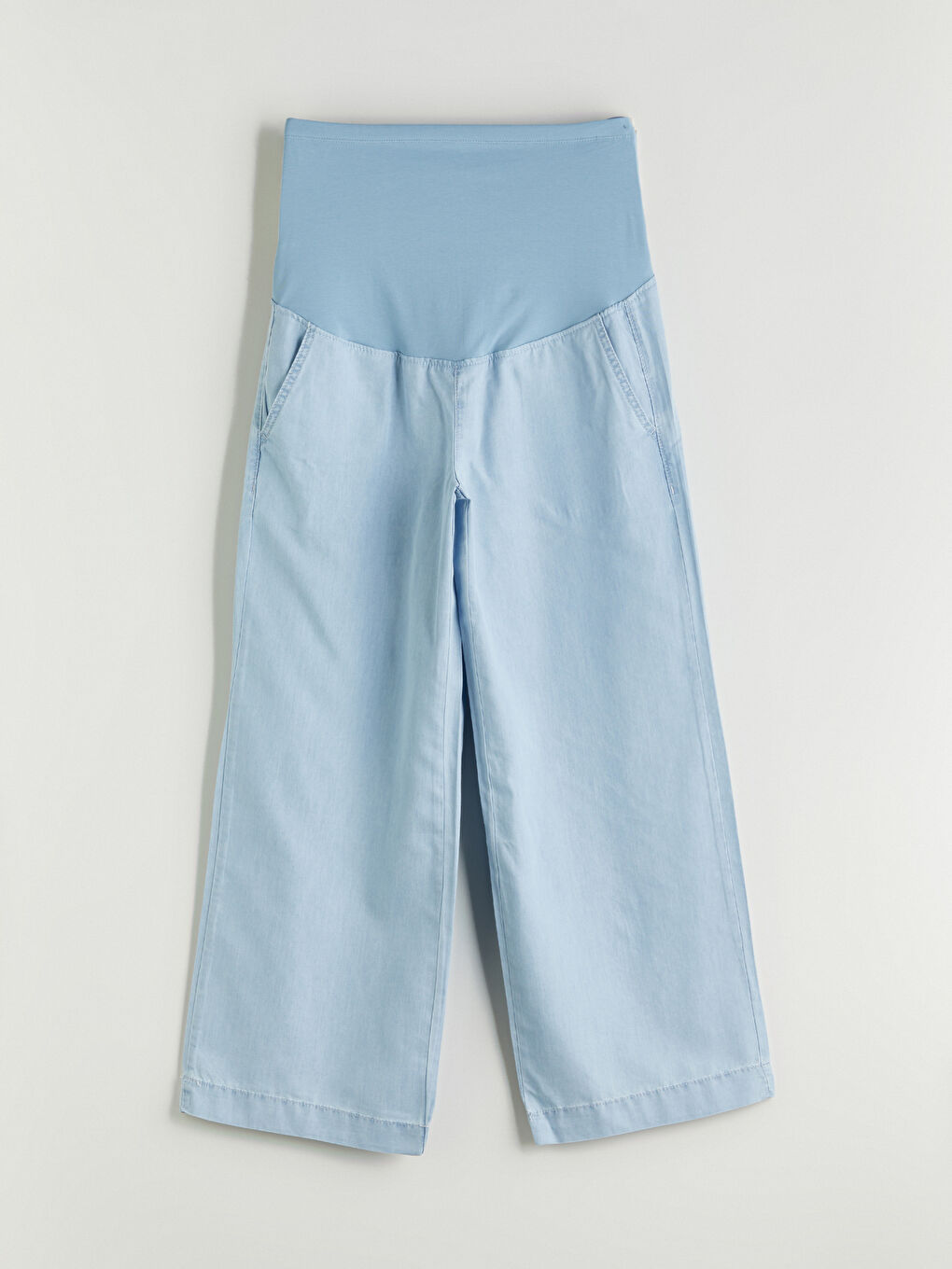 Ішке арналған панельді кең балақ жүктілік джинсы-4