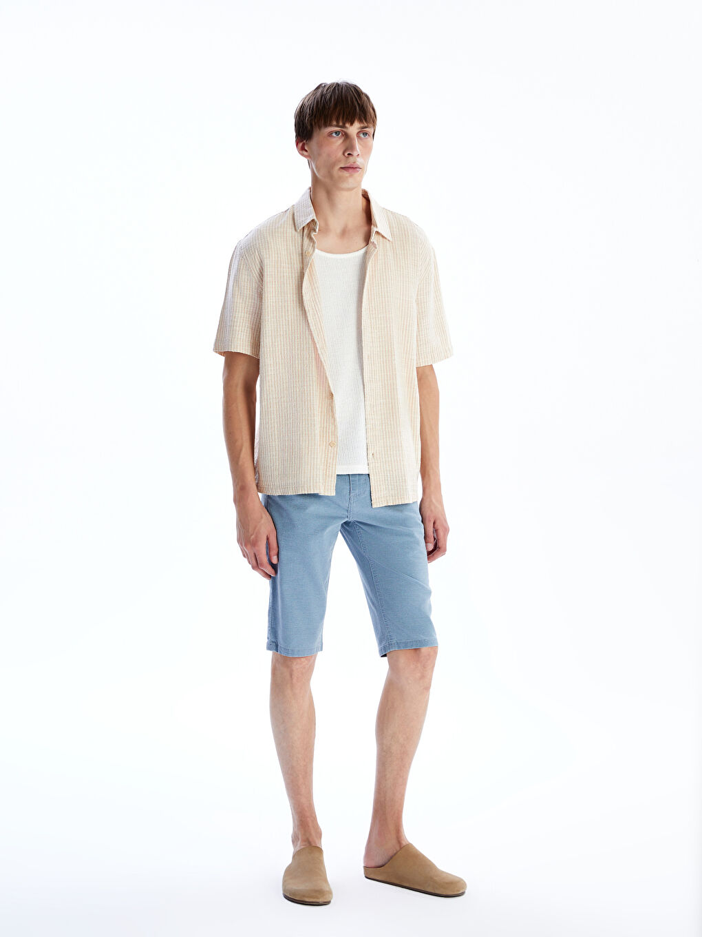 LCW Jeans Къси дънкови панталони за мъже с тънка кройка -S5RE97Z8-311