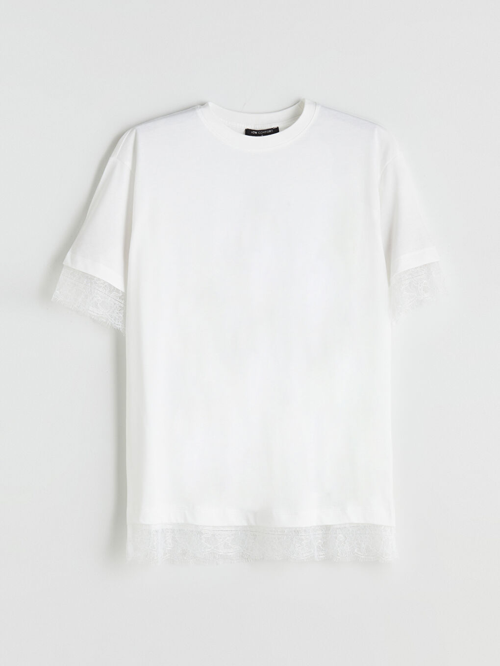LCW Comfort Crew Neck Lace Detail Women's T-Shirt -S5RE99Z8-Q6K