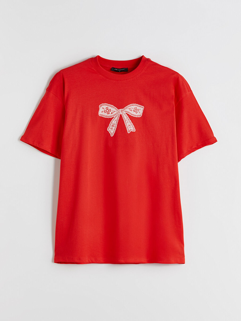 LCW Comfort Crew Neck Bow Printed Women's T-Shirt -S5RF08Z8-GXV
