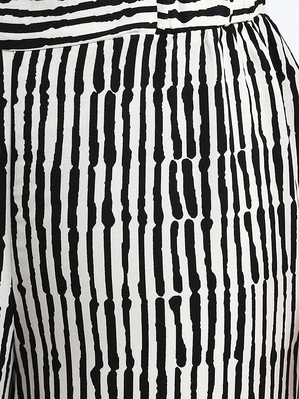 Elasticated Waist Patterned Women's Trousers-2