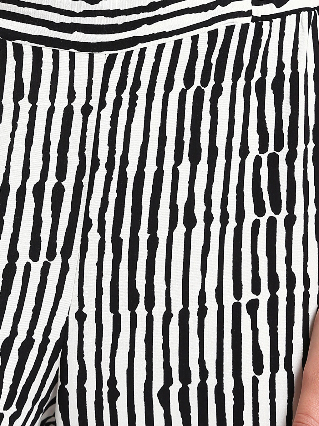 Elasticated Waist Patterned Women's Trousers-2