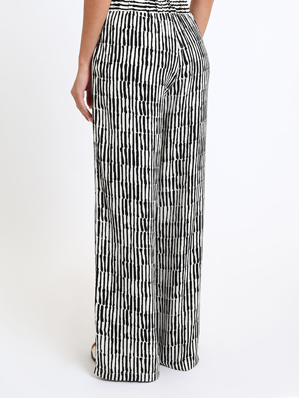 Elasticated Waist Patterned Women's Trousers-4