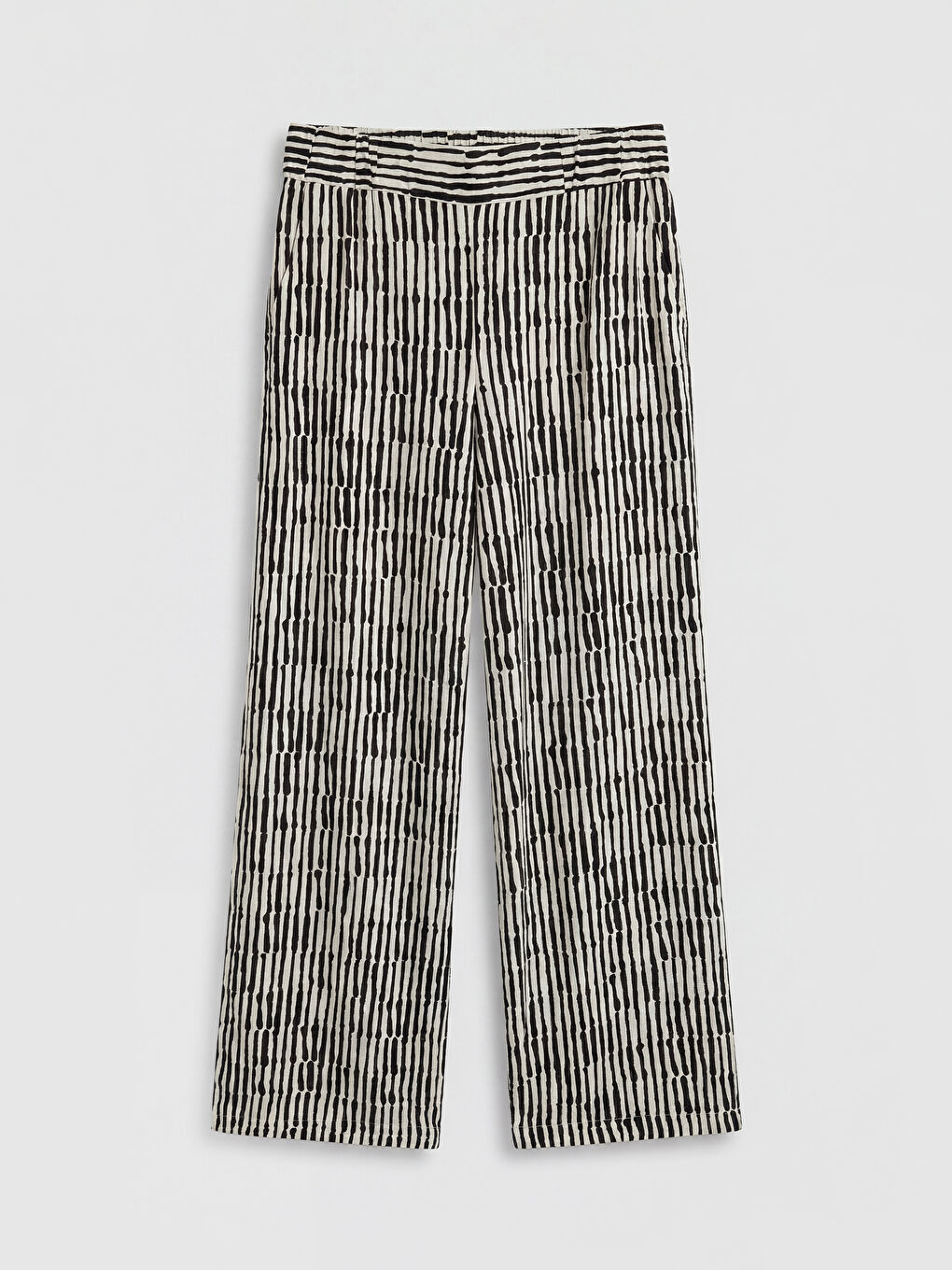 Elastic Waist Patterned Women's Trousers-5