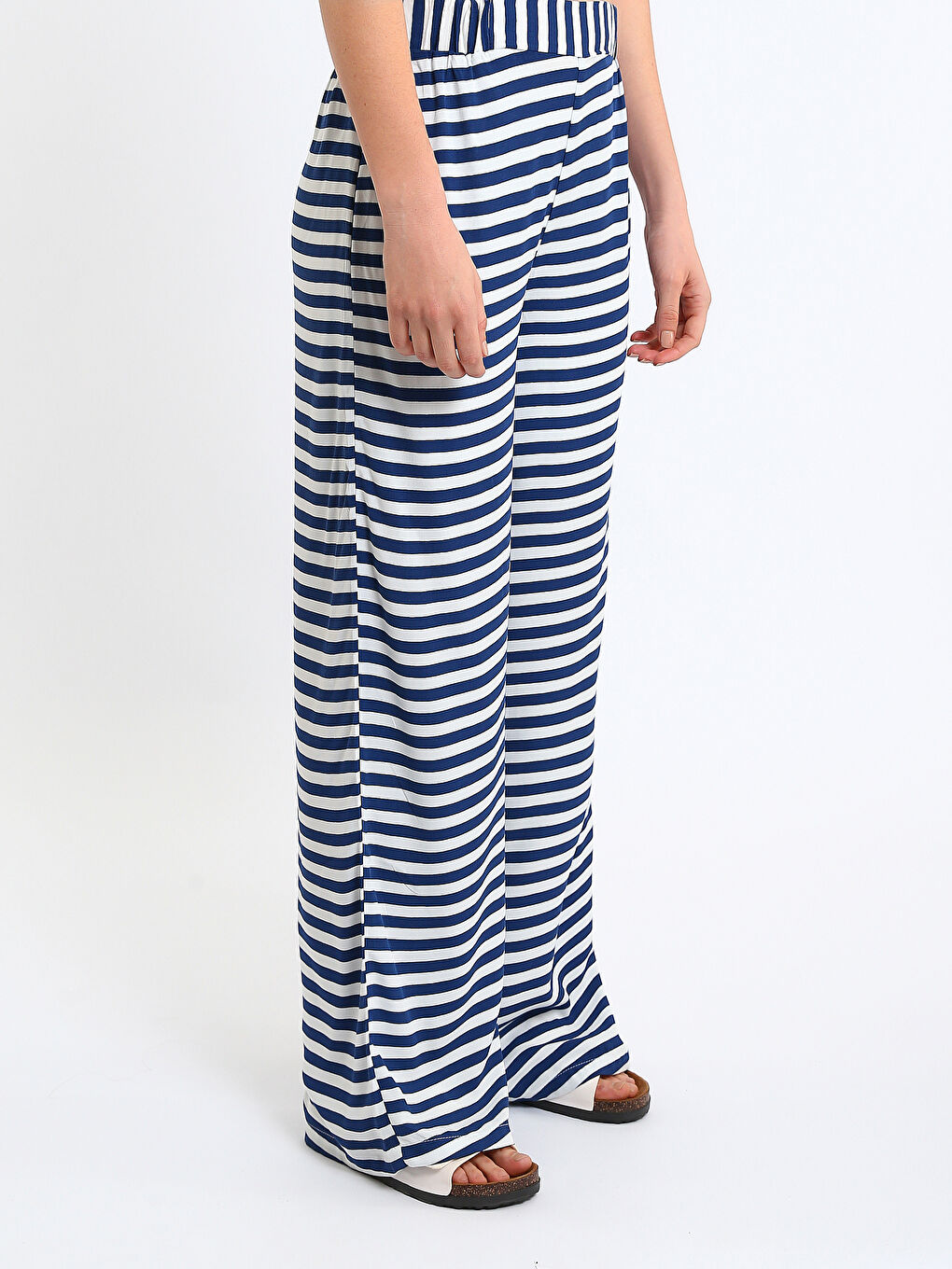 Elasticated Waist Patterned Women's Trousers-3