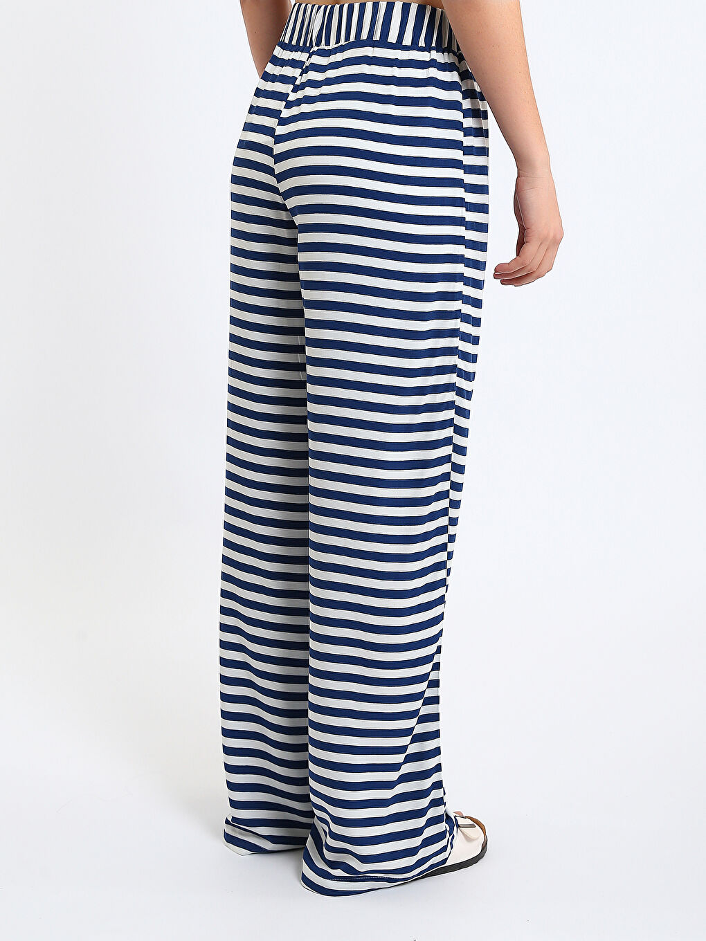 Elasticated Waist Patterned Women's Trousers-4