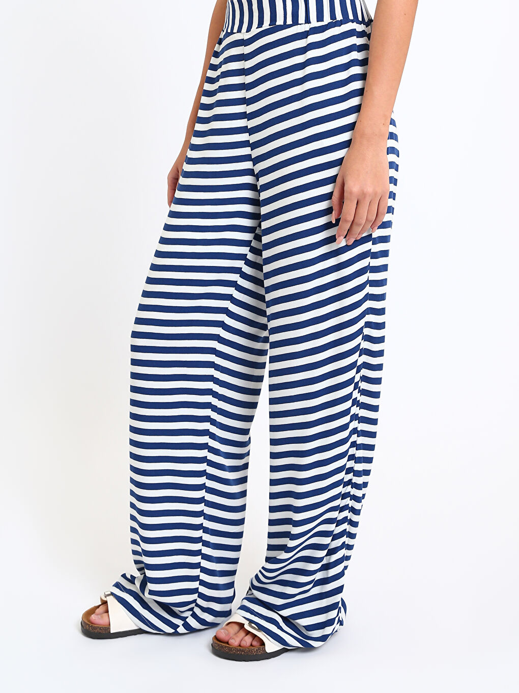 Elasticated Waist Patterned Women's Trousers-3