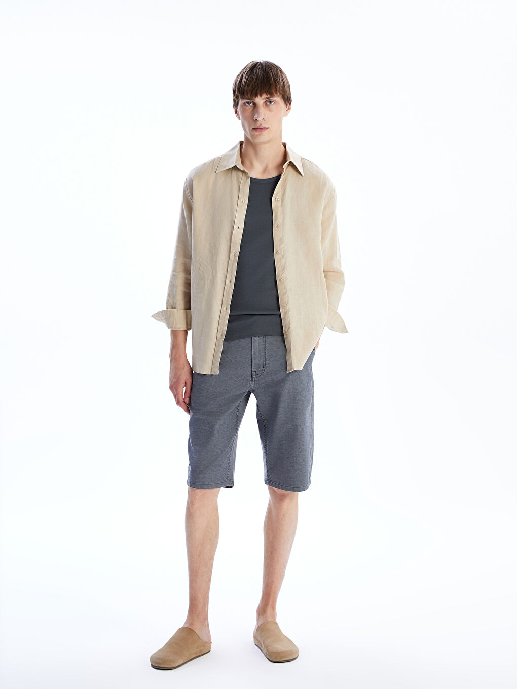 شورت جينز رجالي بقصة عادية