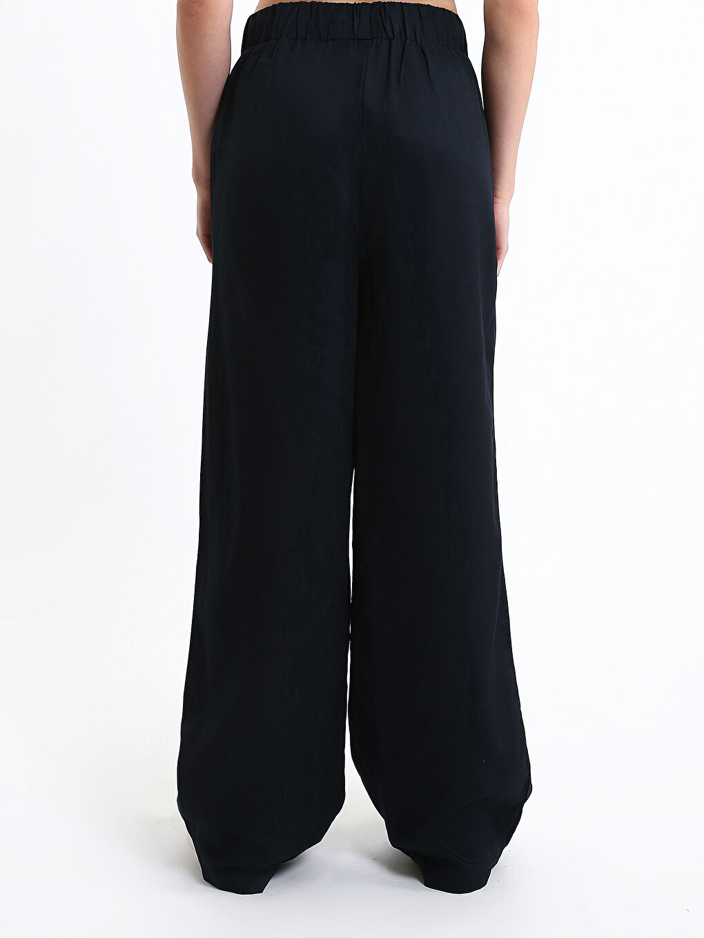 Elastic Waist Wide Leg Women's Trousers-4