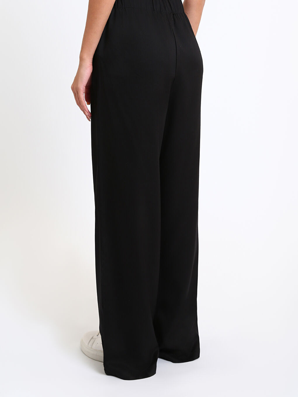 Elastic Waist Wide Leg Women's Trousers-4