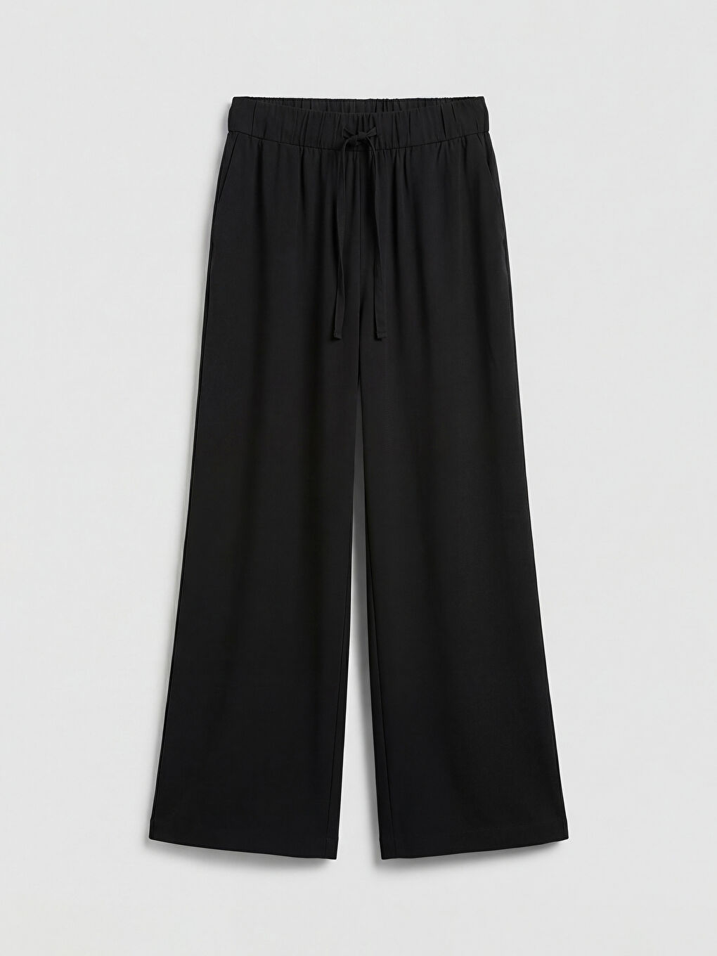 Elastic Waist Wide Leg Women's Trousers-5