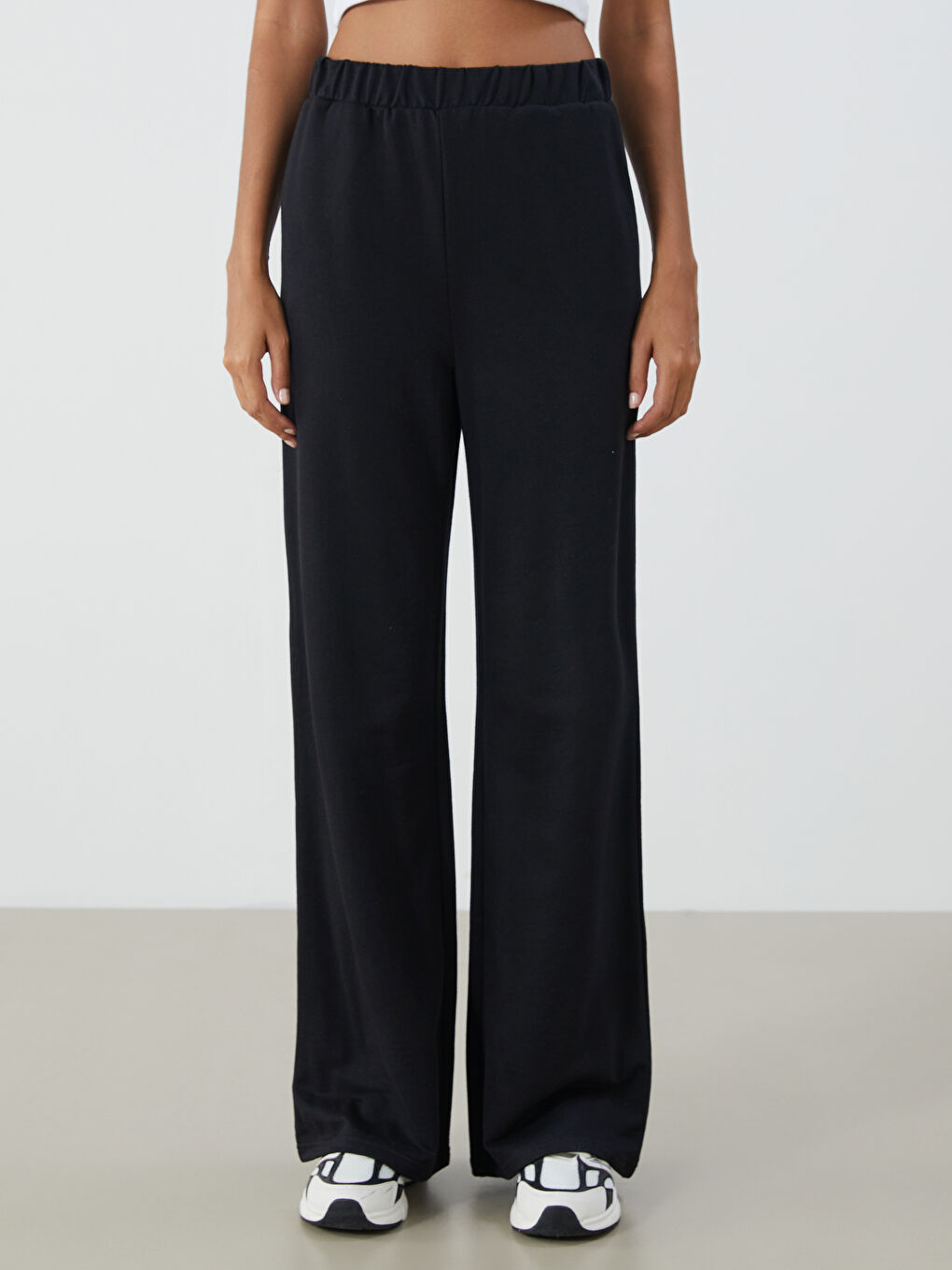 Elasticated Waist Wide Leg Women's Sweatpants-1