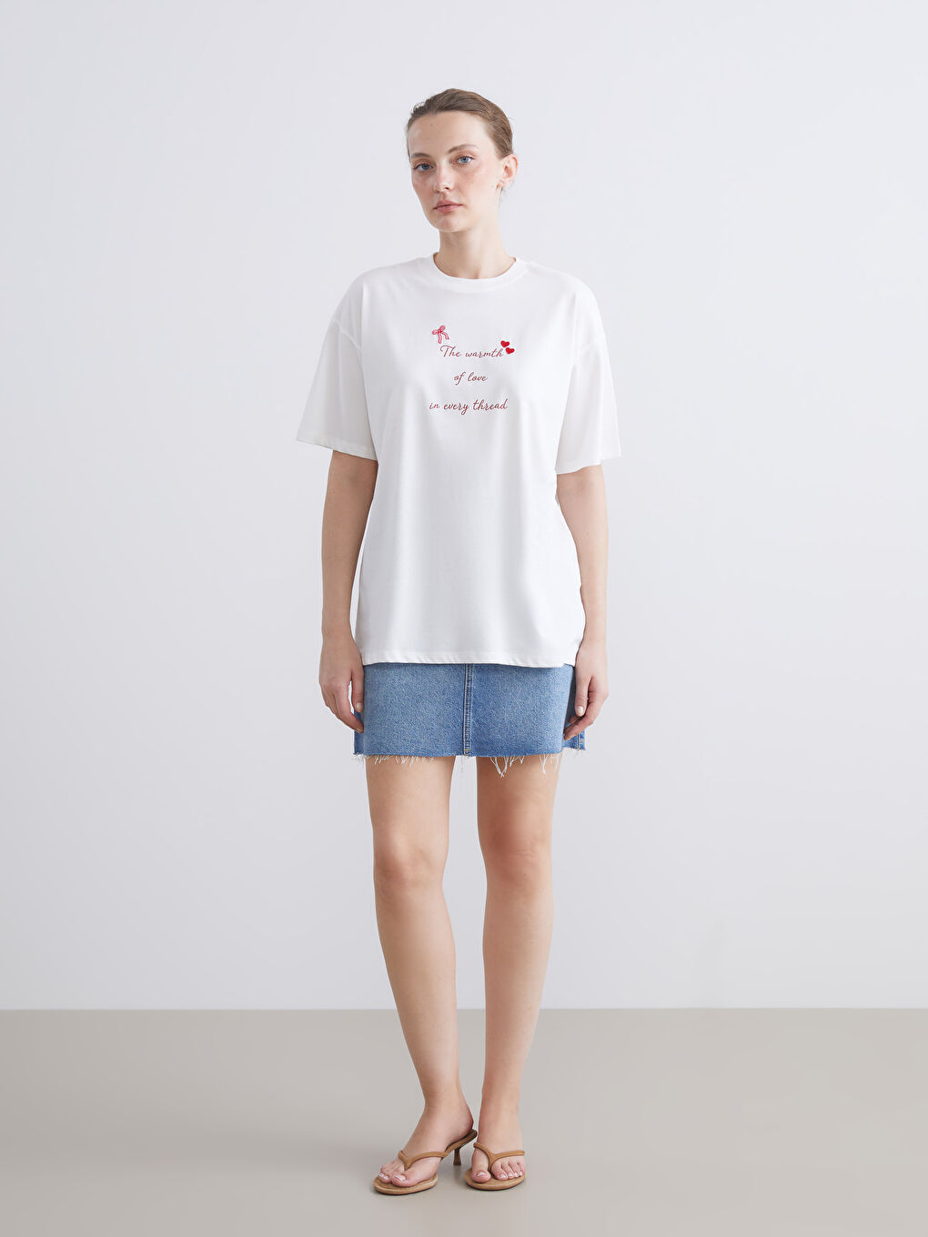 Crew Neck Printed Women's T-Shirt-1