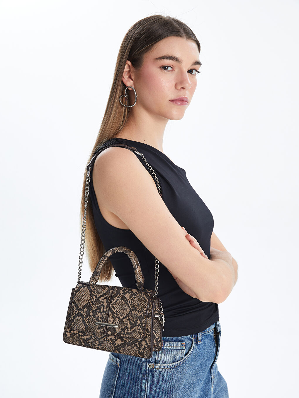LCW ACCESSORIES Chain Detailed Women's Shoulder Bag -W5J749Z8-LQX