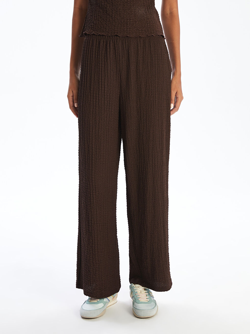 XSIDE Elasticated Waist Textured Women's Trousers -S5RF42Z8-ZRR