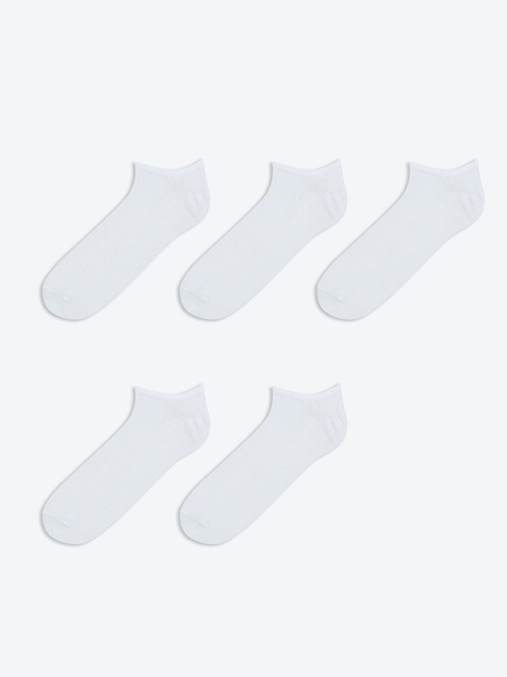 Beyaz Erkek Sneaker Çorap 5'li