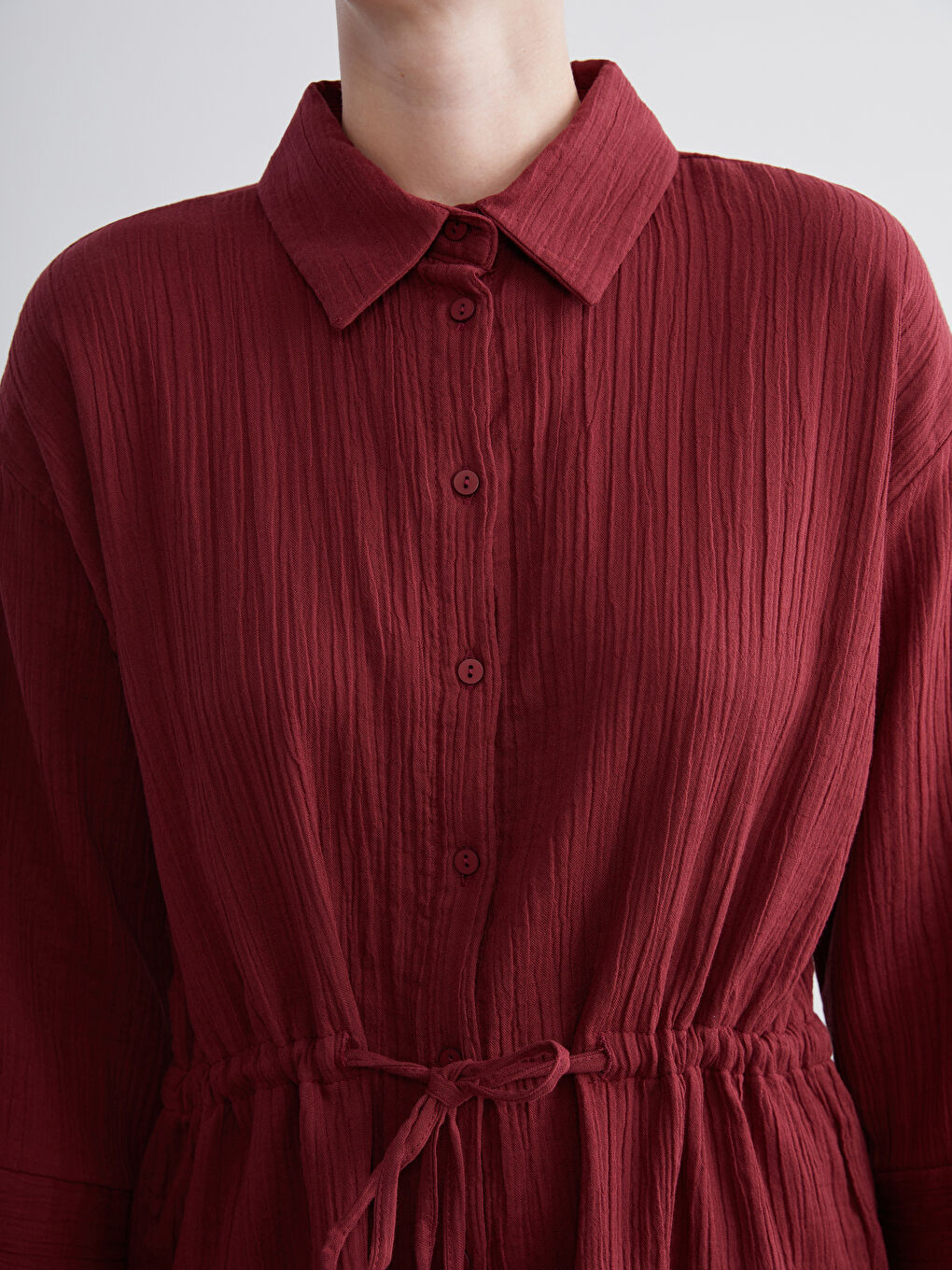 LCWAIKIKI Classic Woman BORDEAUX Shirt -S5RF49Z8-HMS
