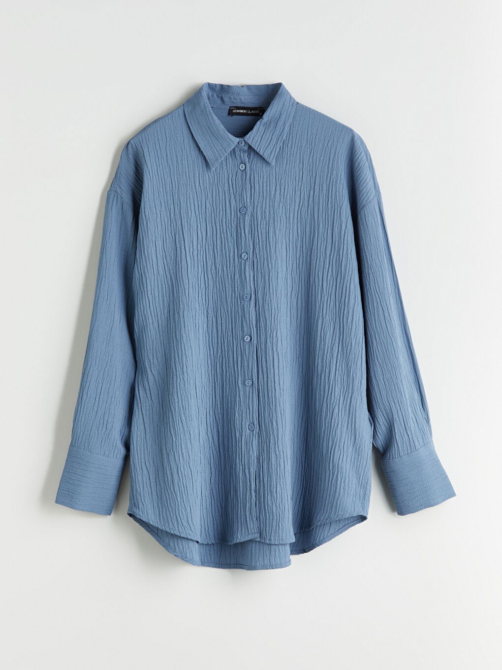 Textured Oversize Women's Shirt -S5RF64Z8-1JX