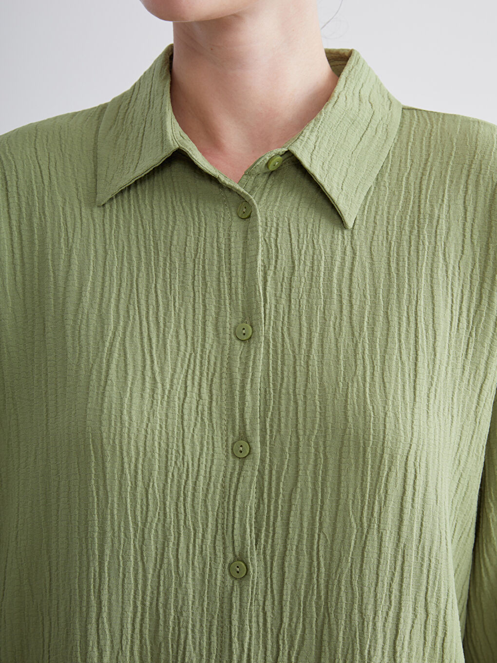 LCWAIKIKI Classic Textured Oversize Women's Shirt -S5RF64Z8-92D