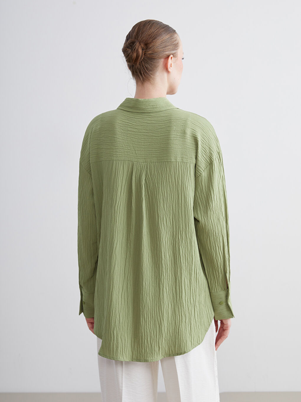 LCWAIKIKI Classic Textured Oversize Women's Shirt -S5RF64Z8-92D