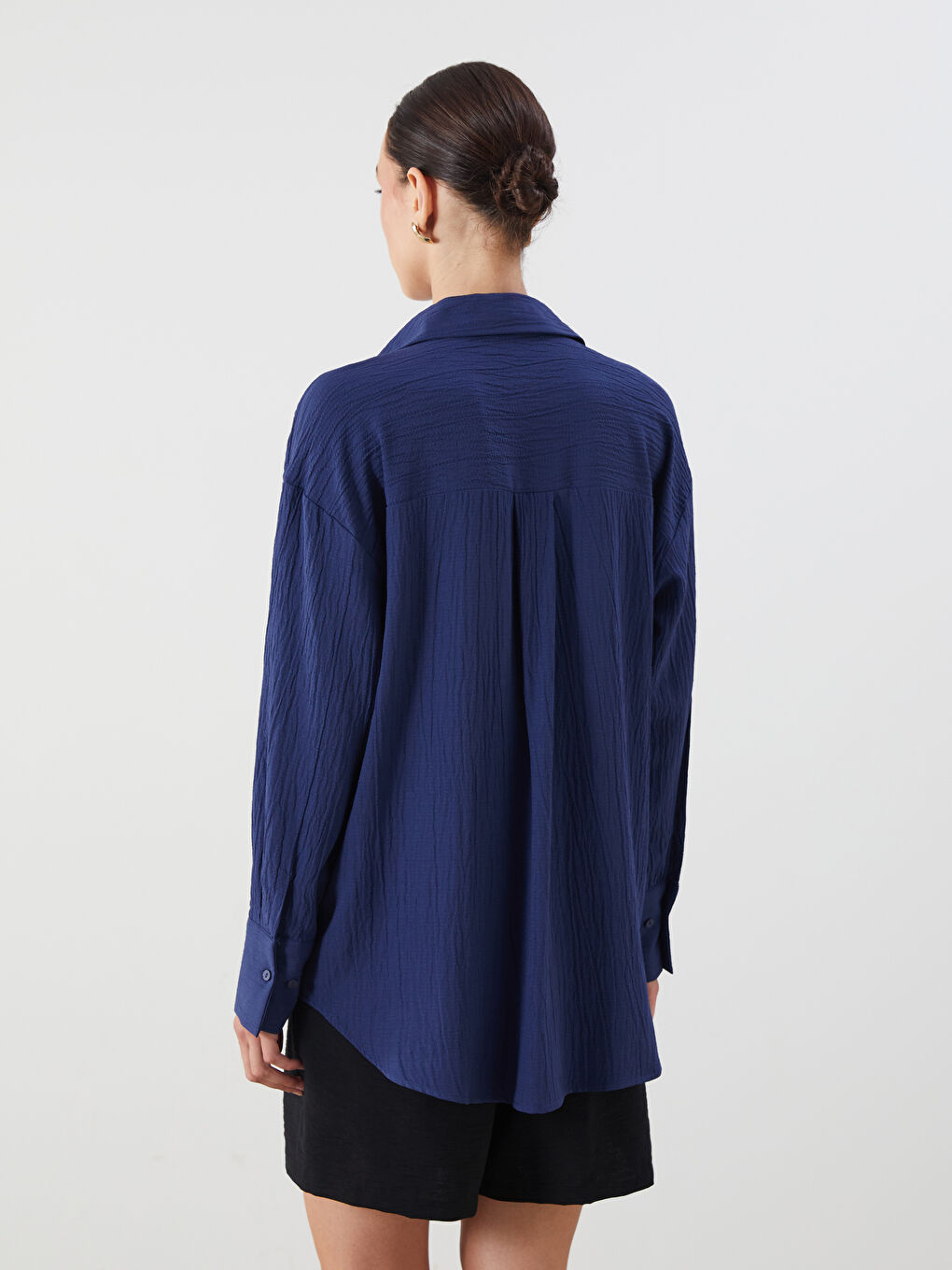 LCWAIKIKI Classic Textured Oversize Women's Shirt -S5RF64Z8-E1J