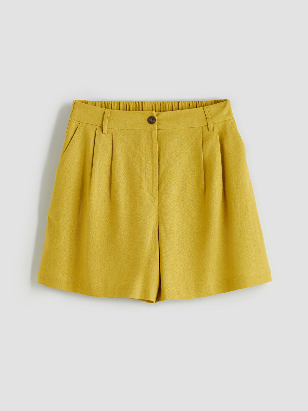 Шорти для жінок з лляної суміші вільної посадки-4