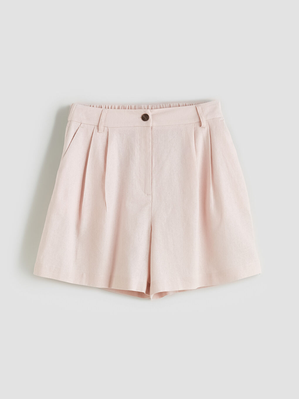 Loose Fit Linen Blend Women's Shorts-4