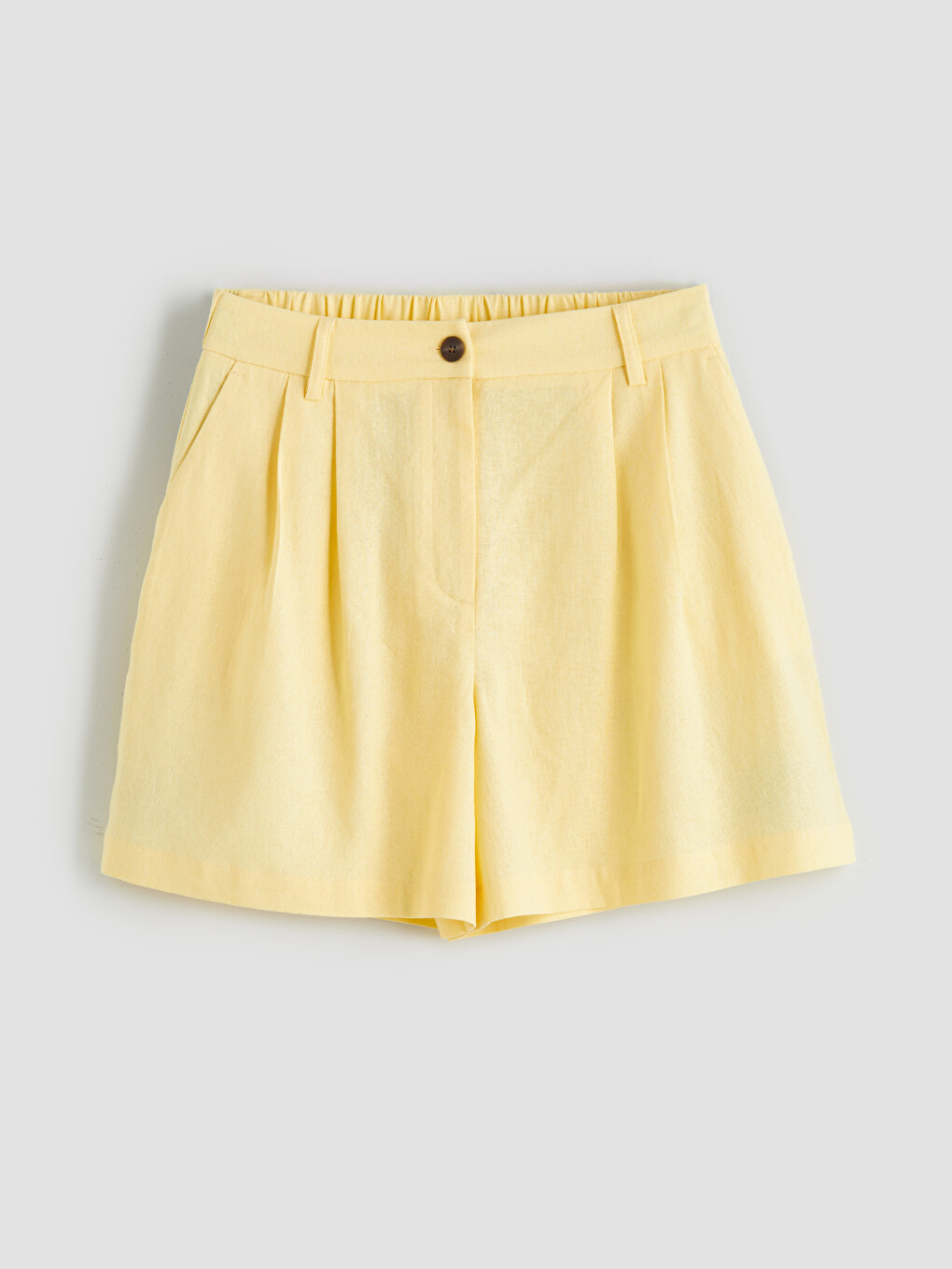 Loose Fit Linen Blend Women's Shorts-4