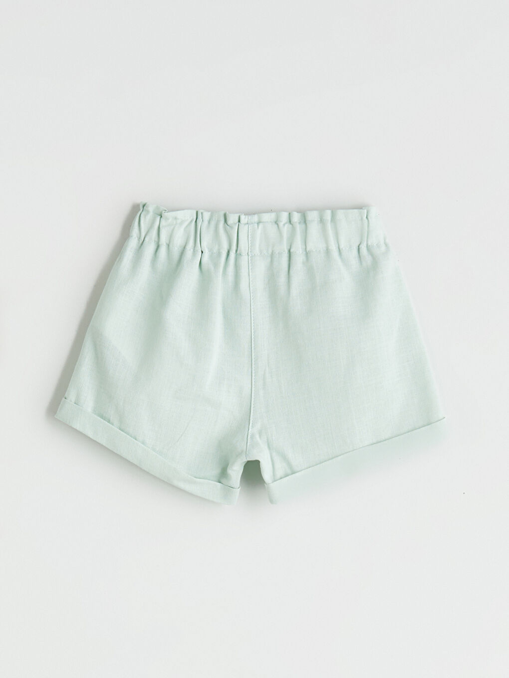 Turkuaz Beli Lastikli Kız Bebek Şort-1