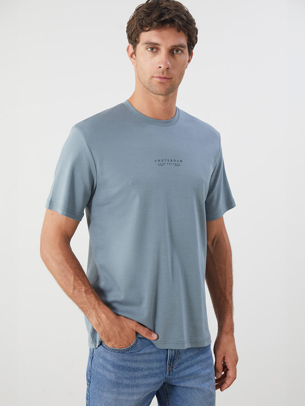 LCWAIKIKI Classic Crew Neck Printed Men's T-Shirt -S5RF86Z8-Y0L
