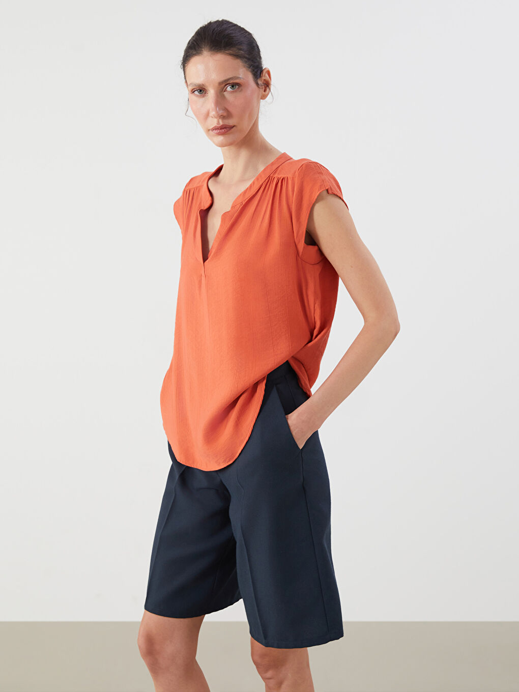 LCWAIKIKI Classic Woman ORANGE Blouse -S5RF92Z8-HAV