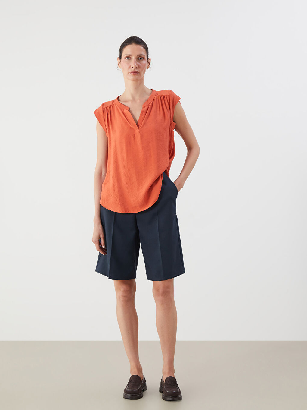 LCWAIKIKI Classic Woman ORANGE Blouse -S5RF92Z8-HAV