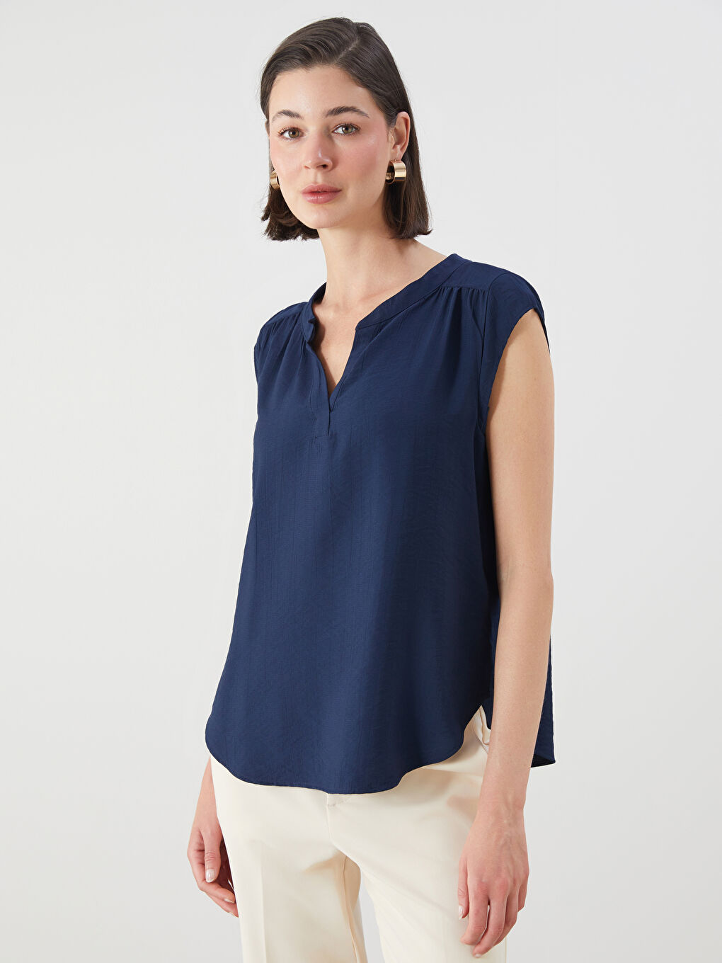 LCWAIKIKI Classic Woman NAVY Blouse -S5RF92Z8-HRC