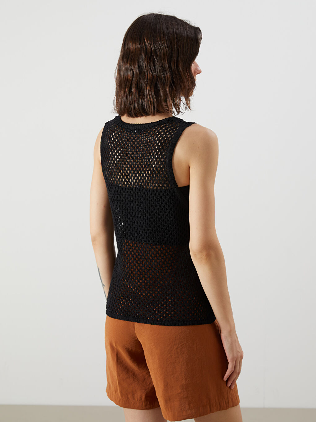 LCW Vision Crew Neck Hole-Knitted Women's Knit Tank Top -S5RG01Z8-CVL