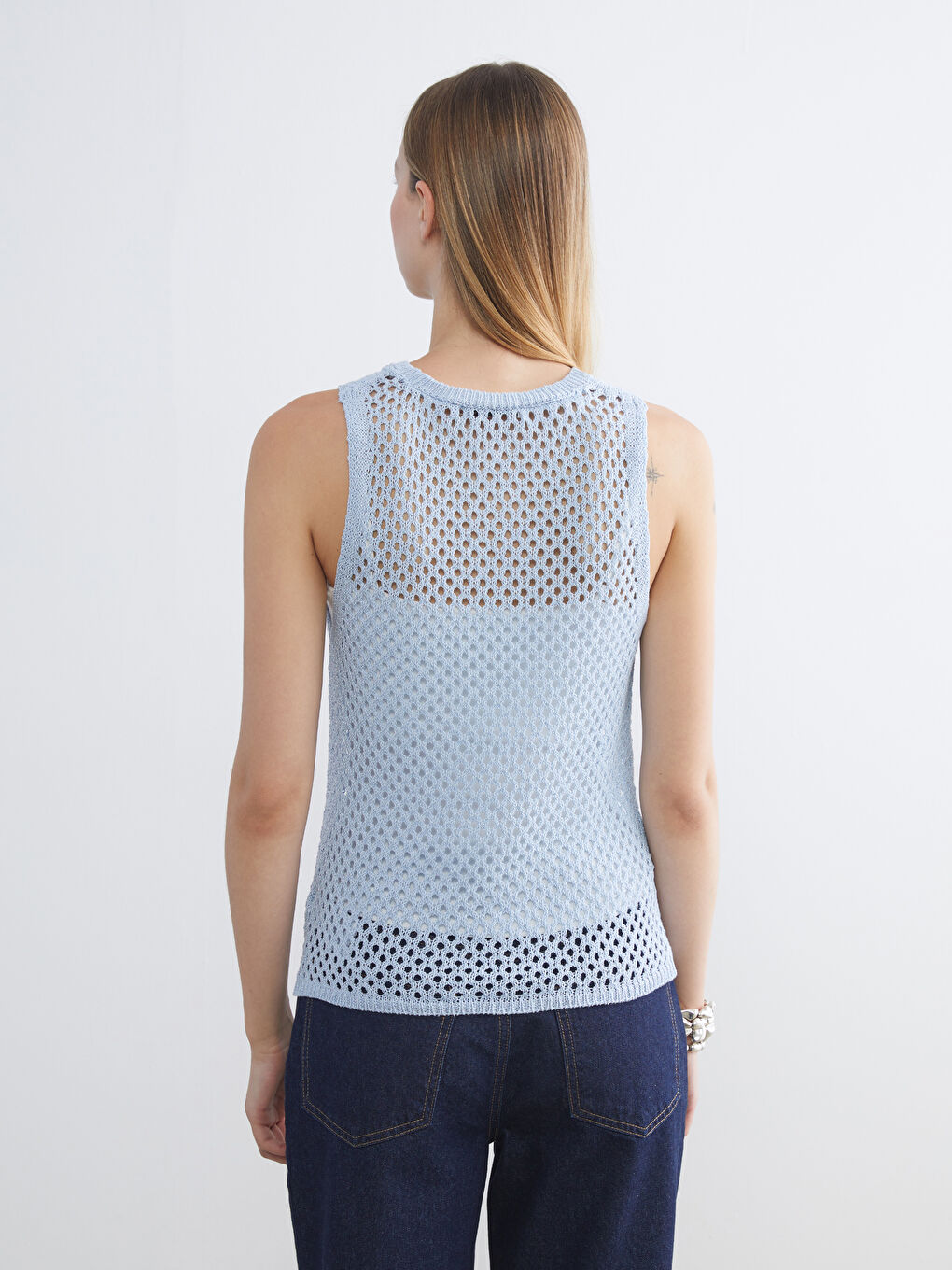 LCW Vision Crew Neck Hole-Knitted Women's Knit Tank Top -S5RG01Z8-DJE