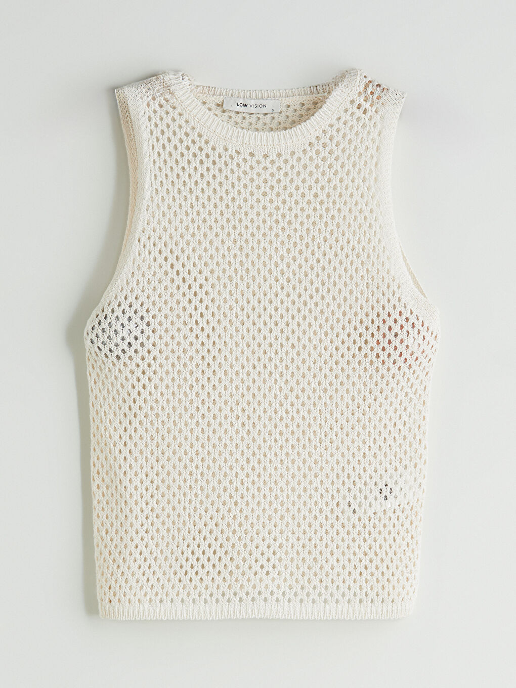 Crew Neck Hole-Knitted Women's Knit Tank Top -S5RG01Z8-FDL