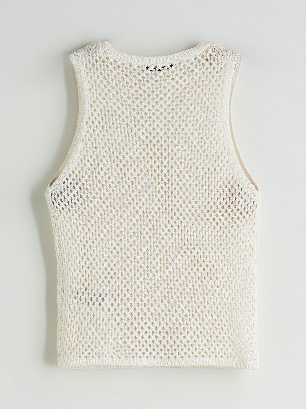 Crew Neck Hole-Knitted Women's Knit Tank Top -S5RG01Z8-FDL