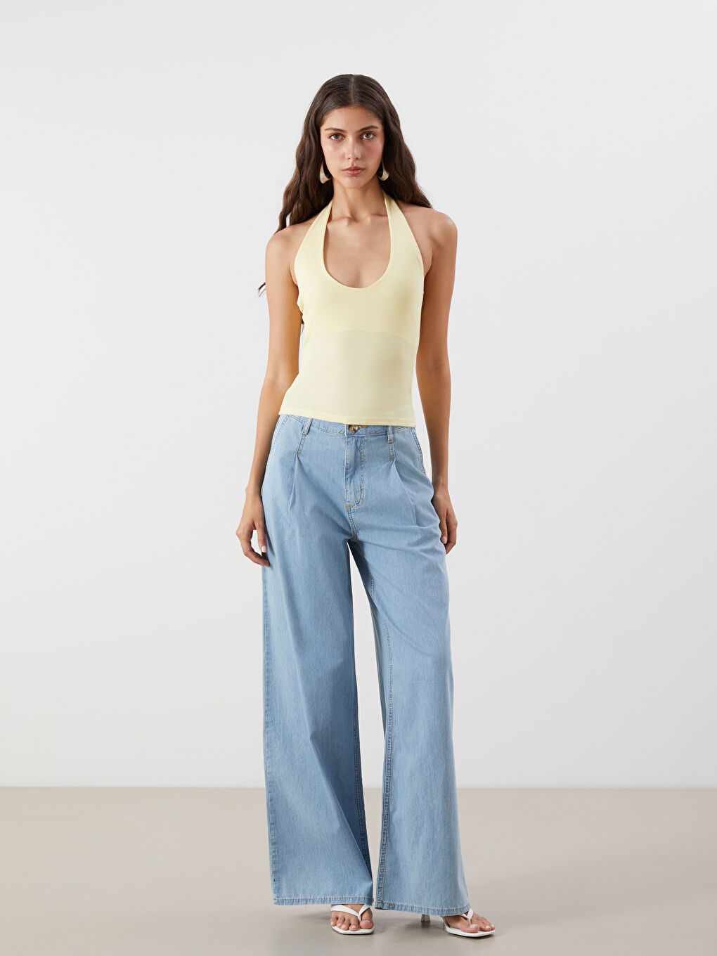 Sarı Halter Yaka Kadın Atlet-1