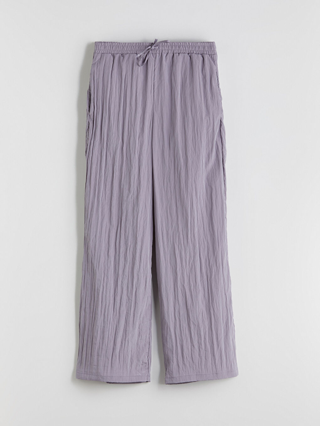 LCWAIKIKI Classic Elasticated Waist Textured Wide Leg Women's Trousers -S5RG04Z8-12B
