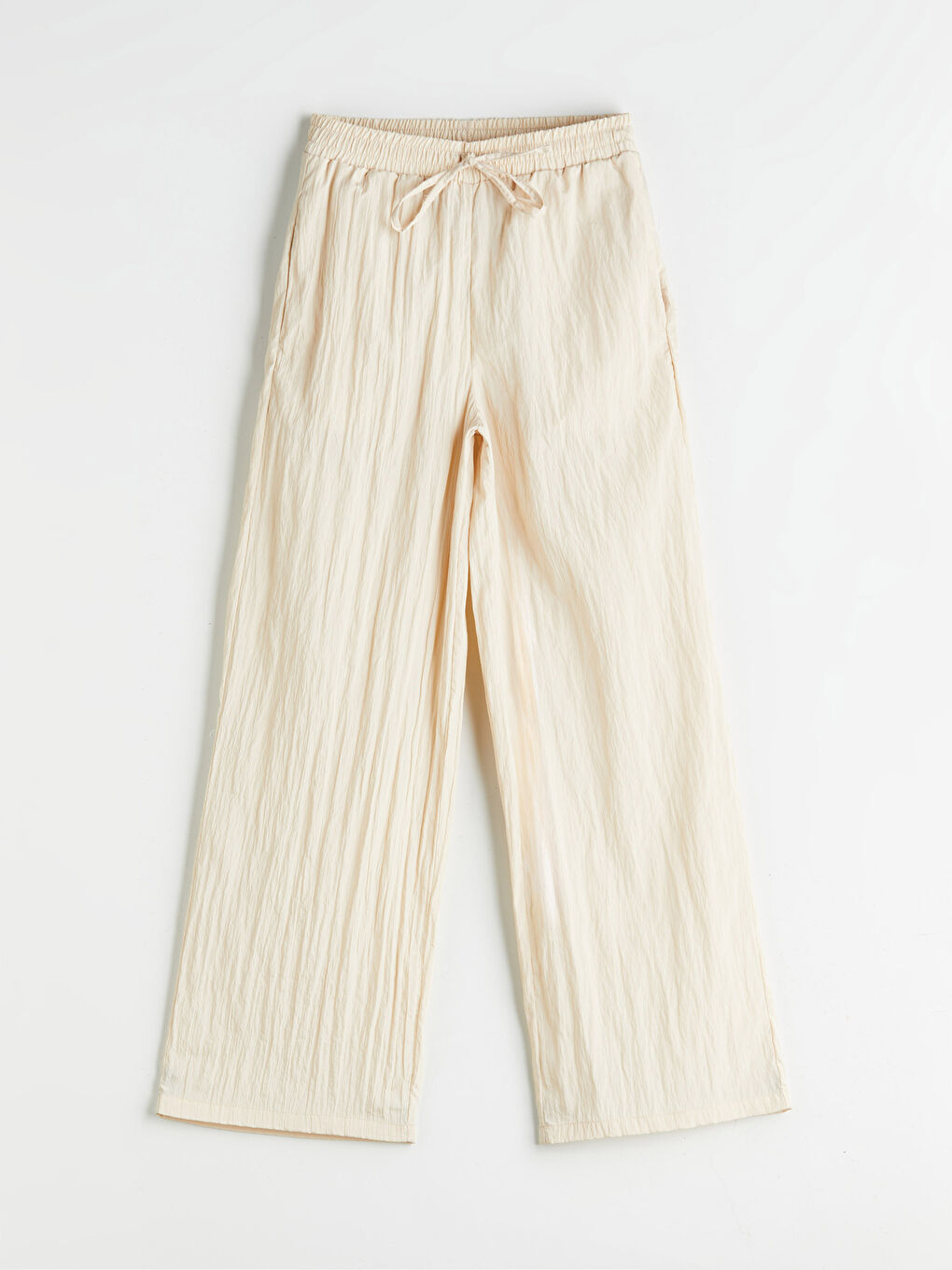 LCWAIKIKI Classic Elasticated Waist Textured Wide Leg Women's Trousers -S5RG04Z8-RQH