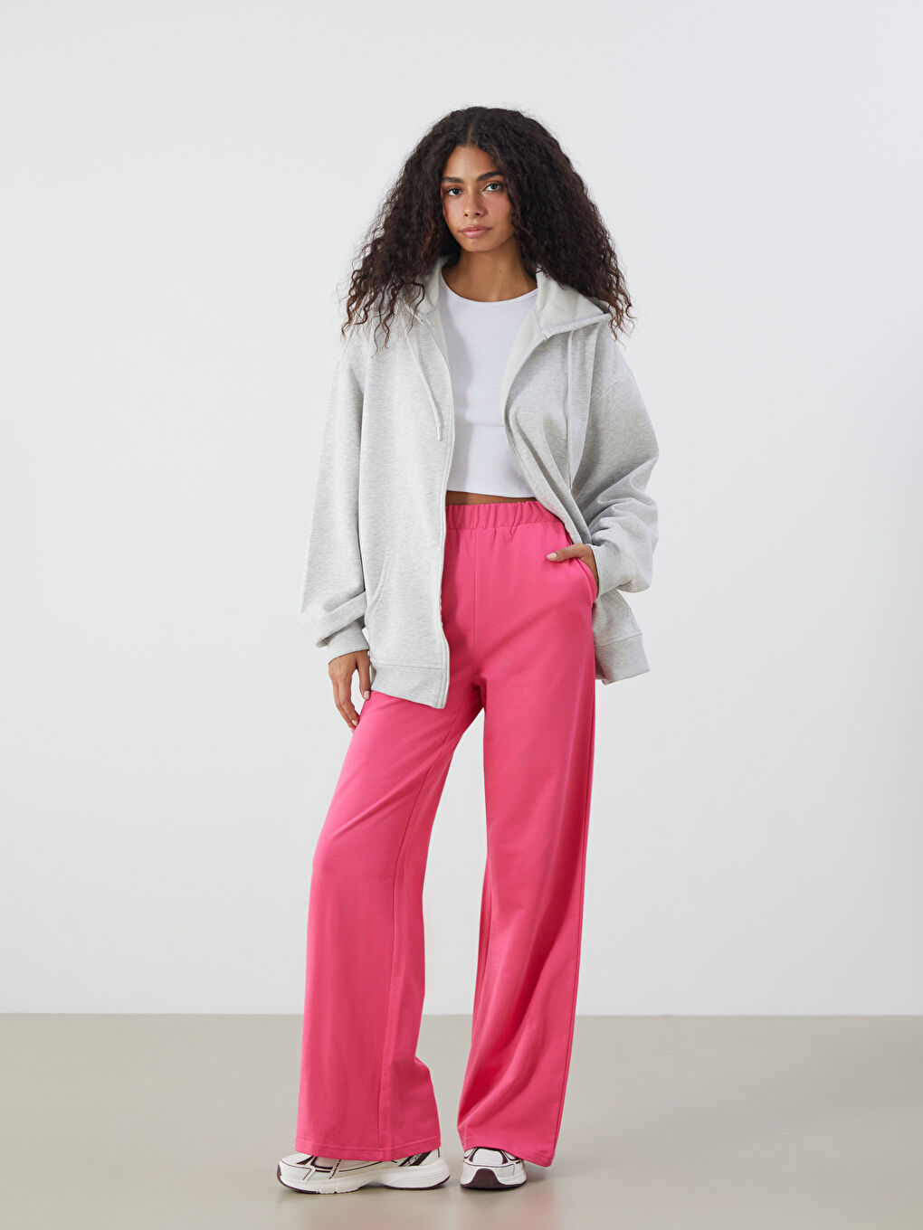 Elasticated Waist Wide Leg Women's Sweatpants