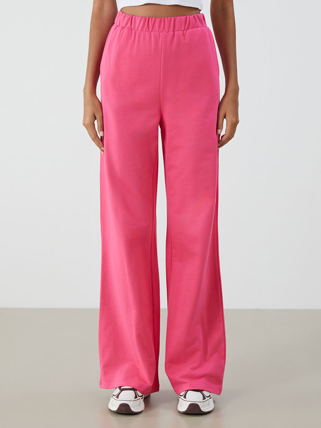 Elasticated Waist Wide Leg Women's Sweatpants-1