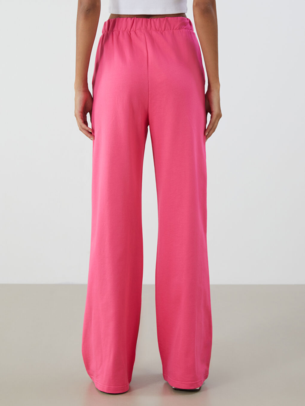 Elasticated Waist Wide Leg Women's Sweatpants-3