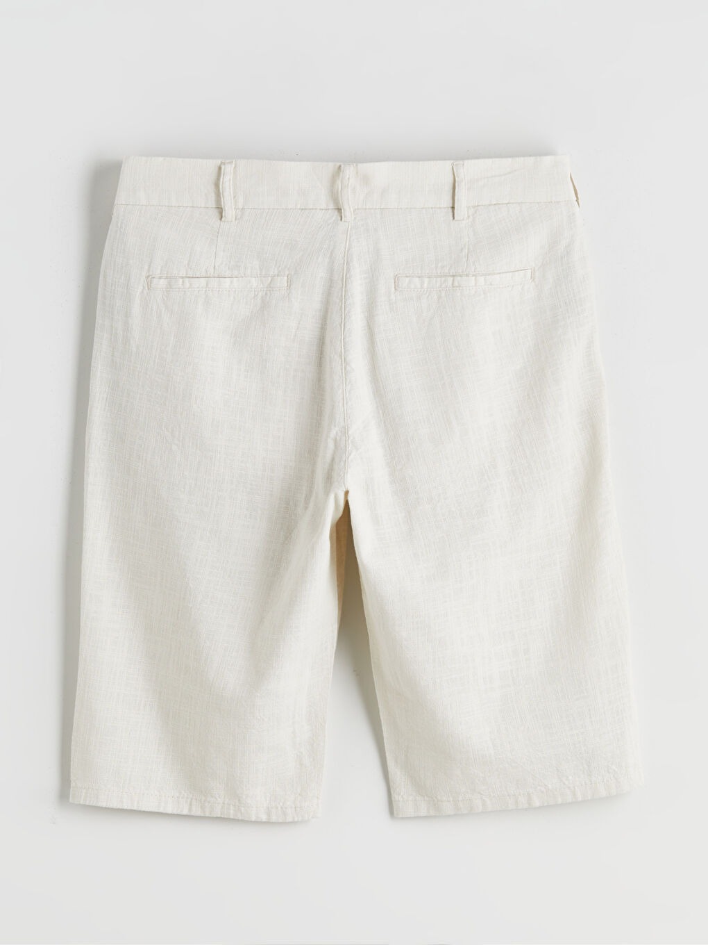 Bej Standart Kalıp Poplin Erkek Şort-9