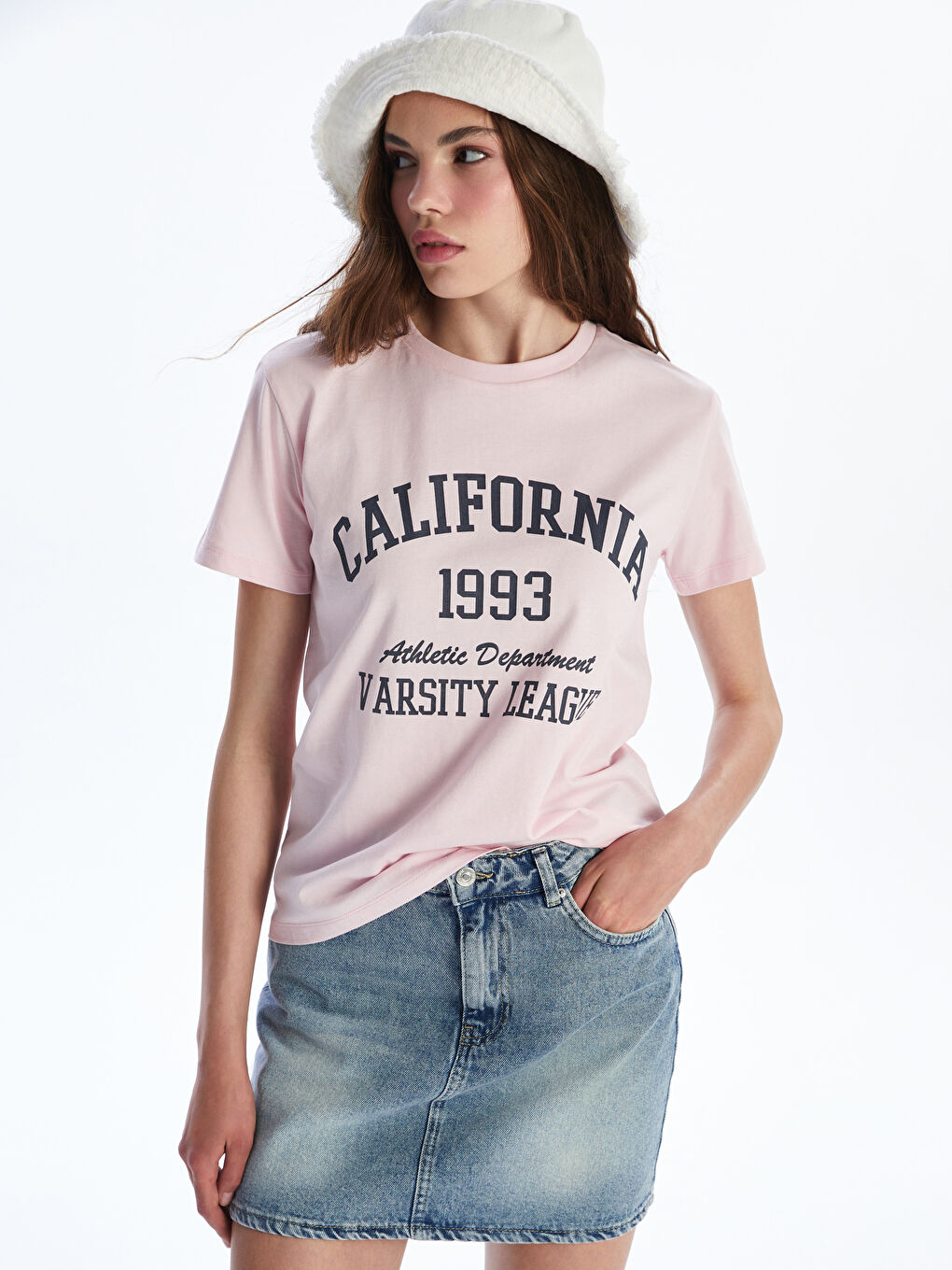 Crew Neck California Printed Women's T-Shirt -S5RG54Z8-Z1C