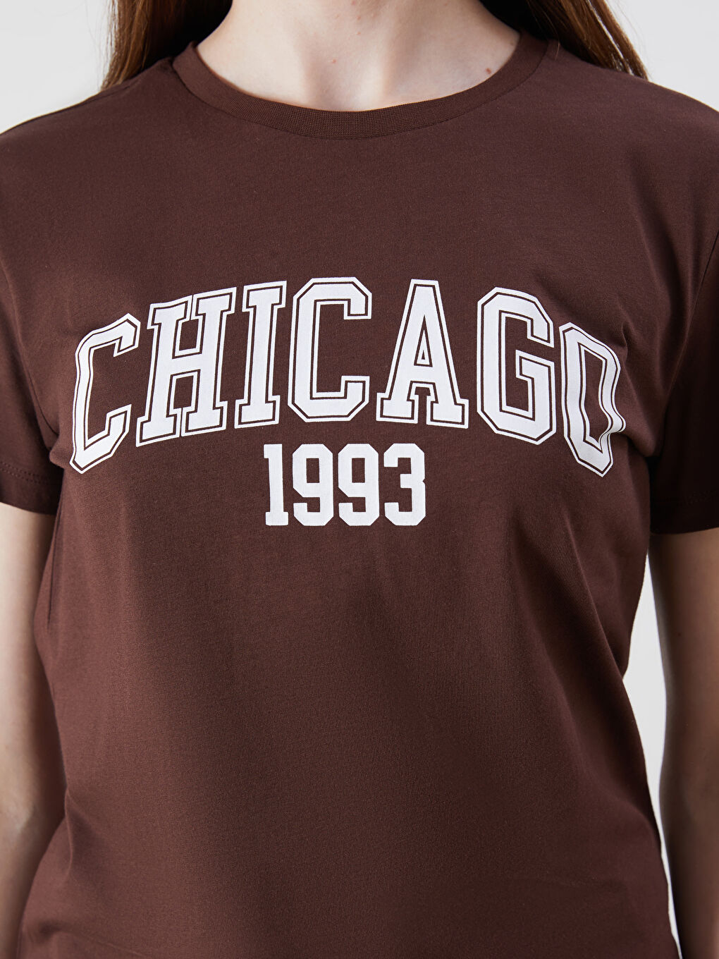 XSIDE Crew Neck Chicago Printed Women's T-Shirt -S5RG57Z8-ZTU